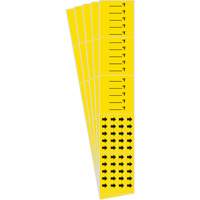 "Blank °F" Pipe Markers, Self-Adhesive, 2-1/4" H x 14" W, Black on Yellow Equipex