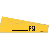 Marqueur de tuyau PSI, Autocollant, 2-1/4" h x 14" la, Noir sur jaune Equipex