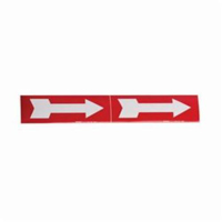 Marqueurs de tuyau avec fl&egrave;ches, Autocollant, 2-1/4" h x 7" la, Blanc/rouge Equipex