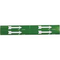Marqueurs de tuyau avec fl&egrave;ches, Autocollant, 1-1/8" h x 7" la, Blanc/vert Equipex