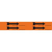 Marqueurs de tuyau avec fl&egrave;ches, Autocollant, 1-1/8" h x 7" la, Noir/orange Equipex