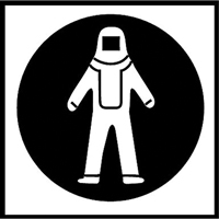 &eacute;tiquettes avec pictogramme Right to Know - Combinaison pleine protection, Vinyle, Feuille, 5/8" lo x 3/4" la Equipex