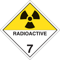 Plaque-&eacute;tiquette TMD mati&egrave;res radioactives, Plastique Equipex
