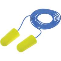 Bouchons d'oreilles n&eacute;on jaune E-A-Rsoft, Vrac - Sac en poly, Avec cordon Equipex