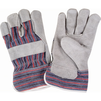 Rugged Fitters Gloves, Large, Split Cowhide Palm, Cotton Inner Lining Equipex