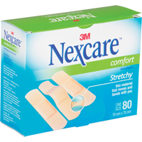 Bandages confortables Nexcare, Rectangulaire/carr&eacute;e, 3", Tissu, St&eacute;rile Equipex