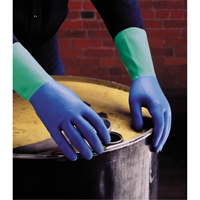 Protector Gloves, Size 6/Small/6.5, 13" L, Nitrile/Rubber Latex, Flock-Lined Inner Lining, 28-mil Equipex