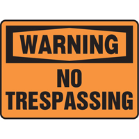 Enseigne  No Trespassing , 7" x 10", Vinyle, Anglais Equipex