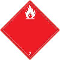 Flammable Gases TDG Placard, Plastic Equipex