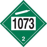 Plaque-&eacute;tiquette TMD 1073 pour gaz ininflammable oxyg&egrave;ne liqu&eacute;fi&eacute;, Plastique Equipex