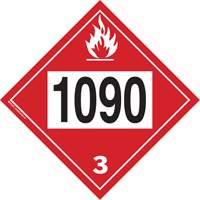 Plaque-&eacute;tiquette TMD 1090 pour liquide inflammable ac&eacute;tone, Plastique Equipex