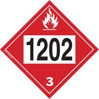Plaque-&eacute;tiquette TMD 1202 pour liquide inflammable huile combustible, Plastique Equipex