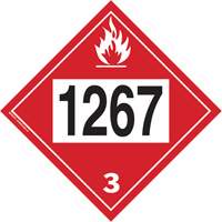 Plaque-&eacute;tiquette TMD 1267 pour liquide inflammable p&eacute;trole brut, Vinyle adh&eacute;sif Equipex