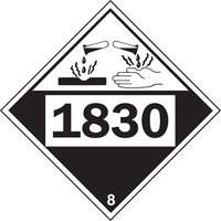 Plaque-&eacute;tiquette TMD 1830 pour mat&eacute;riaux corrosifs acide sulfurique, Plastique Equipex