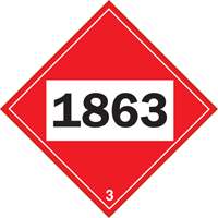 Plaque-&eacute;tiquette TMD 1863 pour liquide inflammable carburant aviation, Plastique Equipex