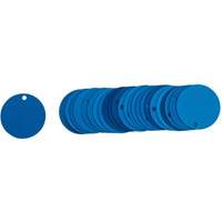 &eacute;tiquettes rondes vierges pour vannes, Aluminium, 2" dia. Equipex