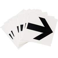&eacute;tiquettes de lettres et chiffres gothiques individuels Quick-Align, Symbole de fl&egrave;che, 4" h, Noir Equipex