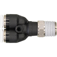 Raccord m&acirc;le en Y filet&eacute; Topfit, 1/4" dia., Polym&egrave;re Equipex