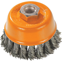 Knot-Twisted Wire Cup Brush, 3" Dia. x 5/8"-11 Arbor Equipex