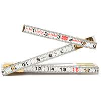 Red End&reg; Masonry Rule, 6' L, Wood, 1/16" Graduations Equipex