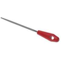 File with Red Handle, 8" L, Round, Bastard Cut Equipex