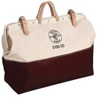 20" Heavy-Duty High-Bottom Tool Bag, Canvas, 1 Pockets, Natural Equipex