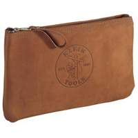Zipper Bag Tool Pouch, Leather, 1 Pockets, Brown Equipex