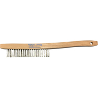 Curved-Handle Scratch Brushes, Stainless Steel, 3 x 19 Wire Rows, 14" Long Equipex