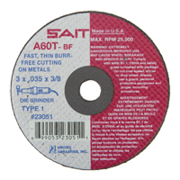Cut-Off Wheel (A36T), 3" x 0.035", 3/8" Arbor, Type 1, Aluminum Oxide, 25000 RPM Equipex