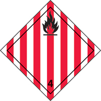 &eacute;tiquettes d'exp&eacute;dition TMD, Classe 4,1, Solides inflammables, Papier Equipex
