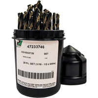 Jeu de forets robustes, 29 morceaux, Acier rapide Equipex