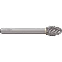 ALLSTEEL Egg Shape Carbide Burr, SE-3, 3/8" Dia., 1/4" Shank, 5/8" Depth of Cut Equipex