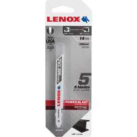 Metal Cutting Jigsaw Blades, Bi-Metal, 14 TPI, 3-5/8" L x 3/8" W Equipex