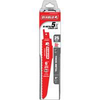 Lame de scie alternative pour la d&eacute;molition et les m&eacute;taux &eacute;pais, Bim&eacute;tal, 8-10 Dents par pouce, 6" lo Equipex