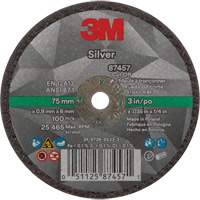 Silver Cut-Off Wheel, 3" x 0.04", 1/4"-28 Arbor, Type 1, Ceramic, 25645 RPM Equipex
