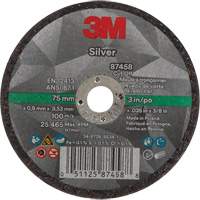 Silver Cut-Off Wheel, 3" x 0.04", 3/8"-24 Arbor, Type 1, Ceramic, 25645 RPM Equipex
