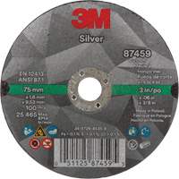 Silver Cut-Off Wheel, 3" x 0.06", 3/8"-24 Arbor, Type 1, Ceramic, 25645 RPM Equipex
