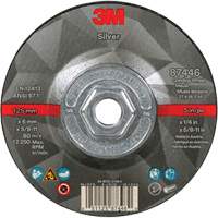 Quick Change Silver Depressed Centre Grinding Wheel 87446, 5" x 1/4", 5/8"-11 Arbor, Type 27, Ceramic Equipex