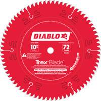 Lame de scie &agrave; d&eacute;couper Trex Blade, 10", 72 dents, Pour Plastique/Plastique Equipex