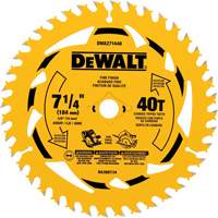 Lame de scie circulaire, 7-1/4", 40 dents, Pour Bois Equipex