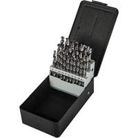 Jeu de forets s&eacute;rie courte combin&eacute;s robustes, 26 morceaux, Acier rapide Equipex