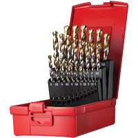 Jeu de forets s&eacute;rie courte combin&eacute;s robustes, 25 morceaux, Acier rapide Equipex
