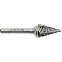 Fraise conique pointue, 1/2" dia., 1/4" Tige, 7/8" Prof. de la coupe Equipex