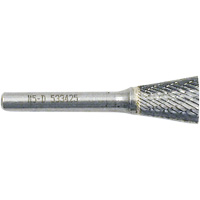 Inverted Cone Shape Burr, 3/8" Dia., 1/4" Shank, 3/8" Depth of Cut Equipex