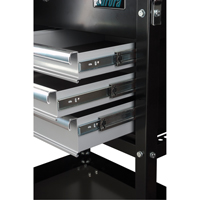 Chariot utilitaire, 4 tiroirs, 18" lo x 33" la x 39" h, Noir Equipex