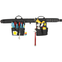 Combin&eacute;s de ceinture &agrave; outils &agrave; 20 pochettes, Polyester, Noir Equipex