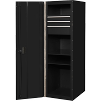 RX Series Side Cabinet, 3 Drawers, 19" W x 25" D x 61" H, Black Equipex