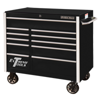 RX Series Rolling Tool Cabinet, 11 Drawers, 41-1/2" W x 25-1/2" D x 40-1/2" H, Black Equipex