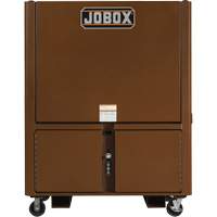 Coffre de chantier et surface de travail sur le terrain, 33" la x 63" p x 80" h, Acier, Rouge Equipex