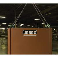 Coffre de chantier et surface de travail sur le terrain, 33" la x 63" p x 80" h, Acier, Rouge Equipex